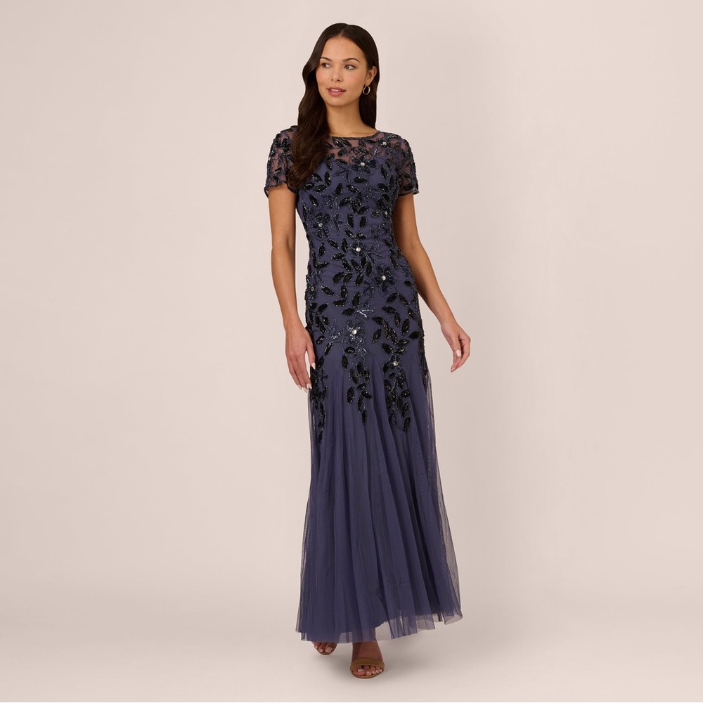 Adrianna Papell Navy Blue Maxi Dress - Picture 4 of 10